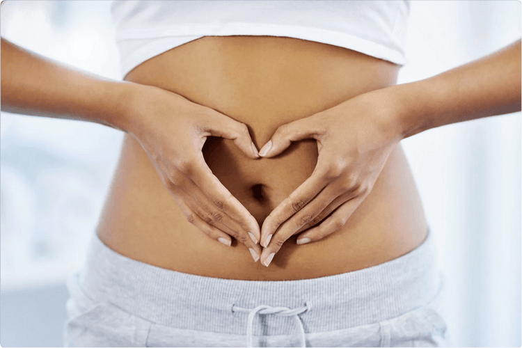 Woman with healthy gut